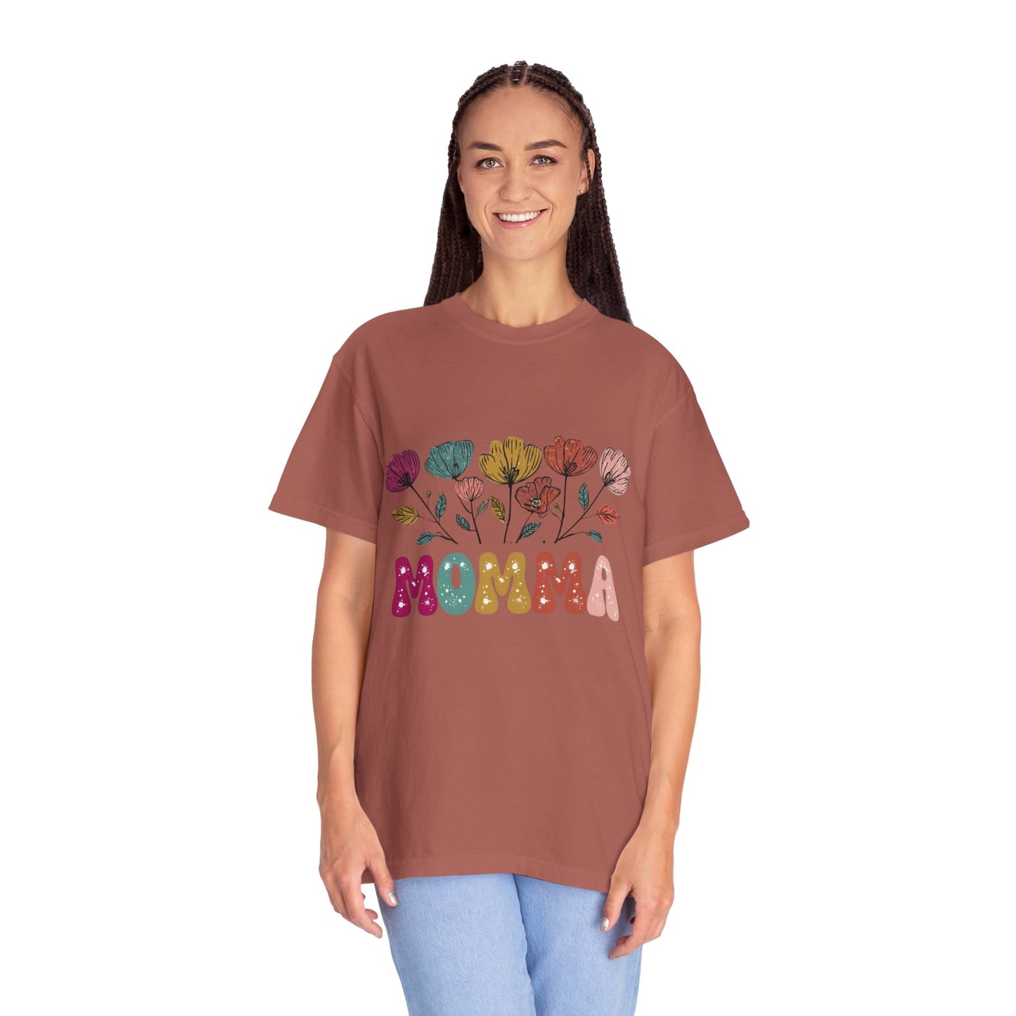 Momma Floral Unisex Garment-Dyed T-Shirt
