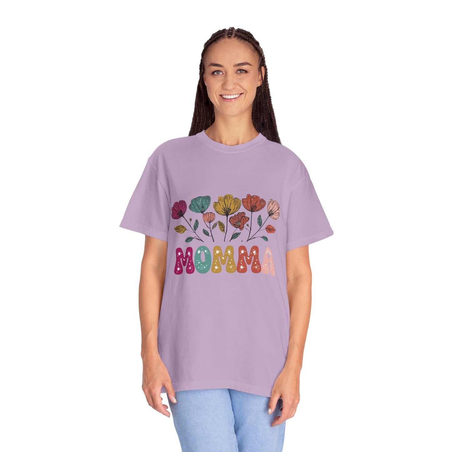 Momma Floral Unisex Garment-Dyed T-Shirt