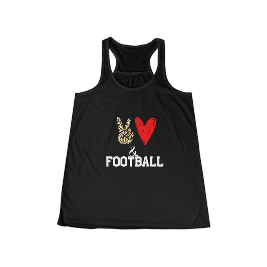 I Love Football Women's Flowy Racerback Tank Top